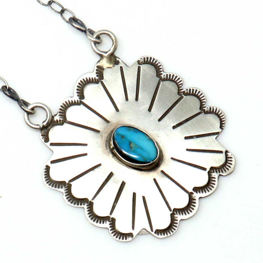 Stamped Sterling Silver Pendant With Chain