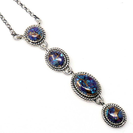 Sterling Silver Purple Mohave Necklace-Hada Collection