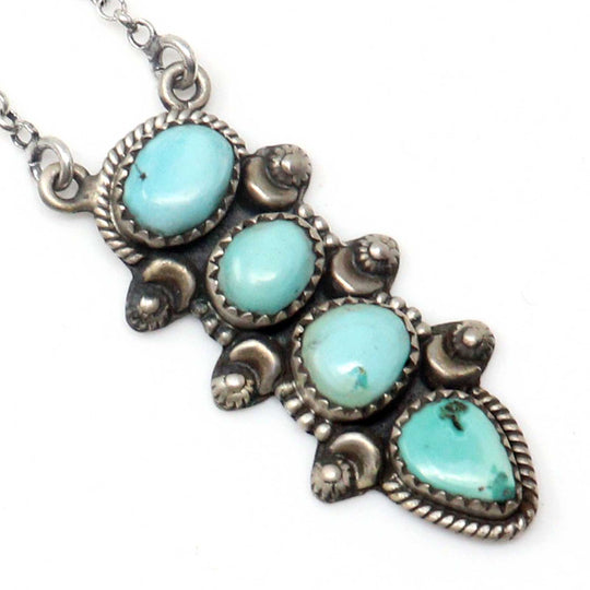 Silver Pendant With Tibetan Turquoise-Hada Collection