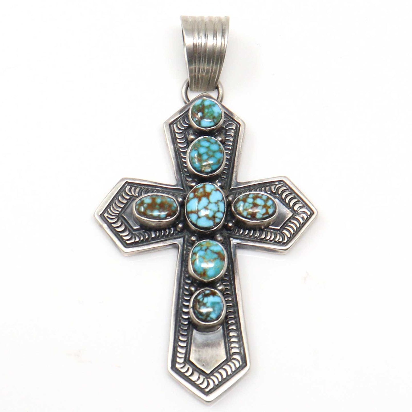 Sterling Silver Cross Featuring Sonoran Gold Turquoise by Delgarito