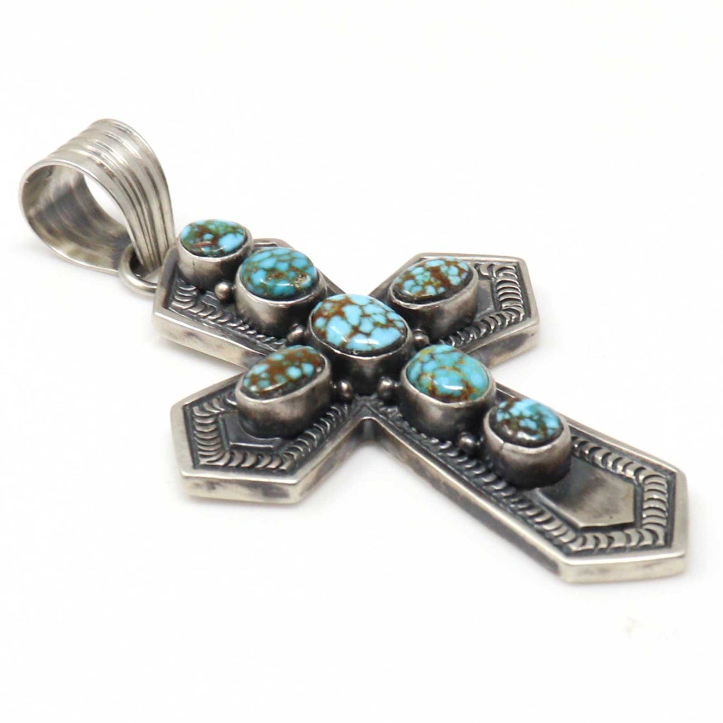 Sterling Silver Cross Featuring Sonoran Gold Turquoise by Delgarito