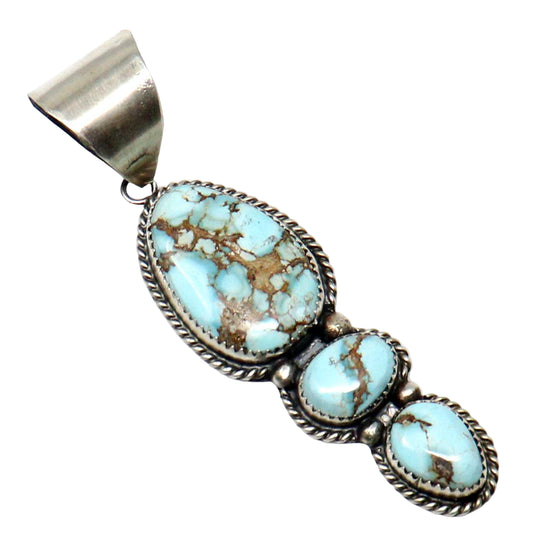 Silver Pendant With Golden Hills Turquoise by Nez