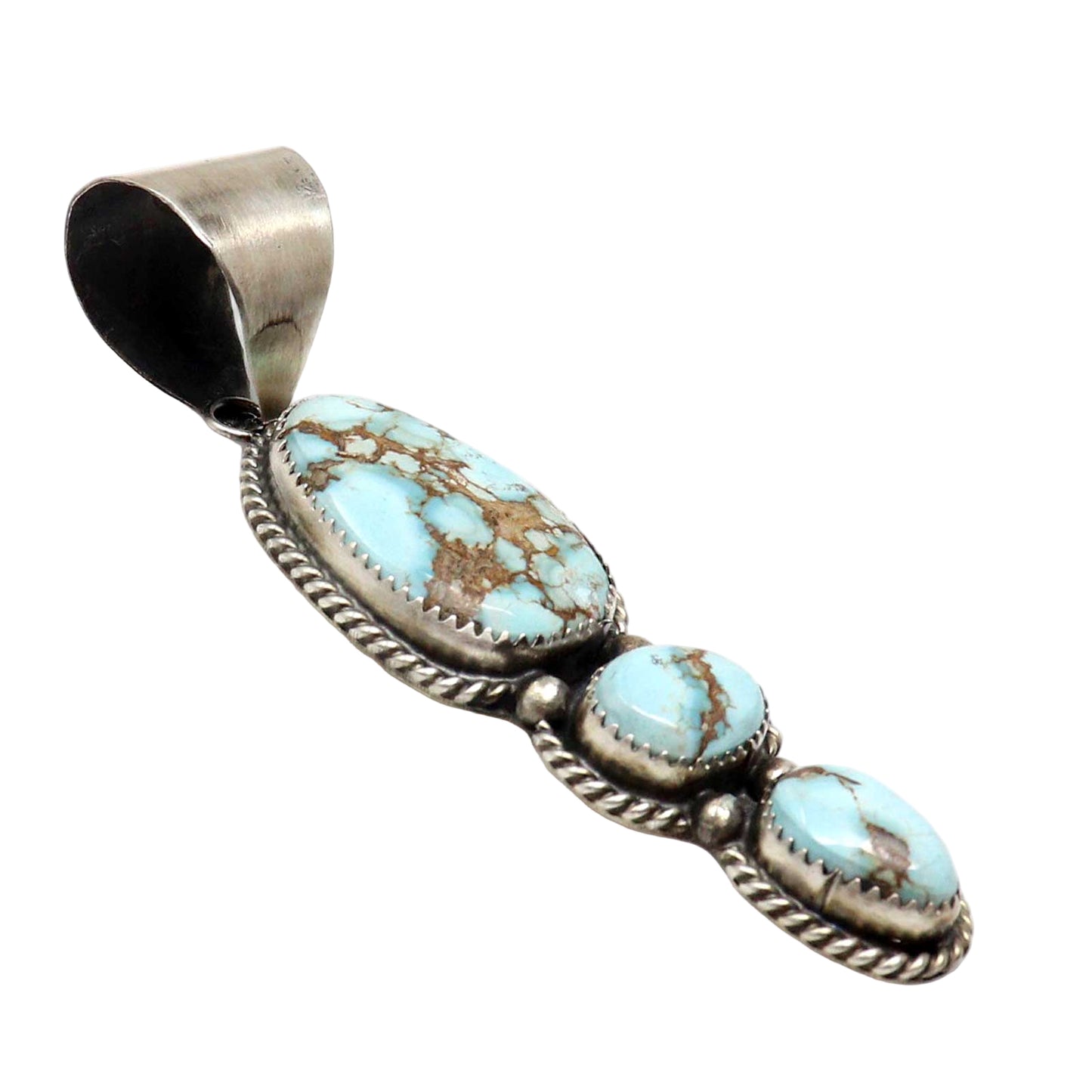 Silver Pendant With Golden Hills Turquoise by Nez
