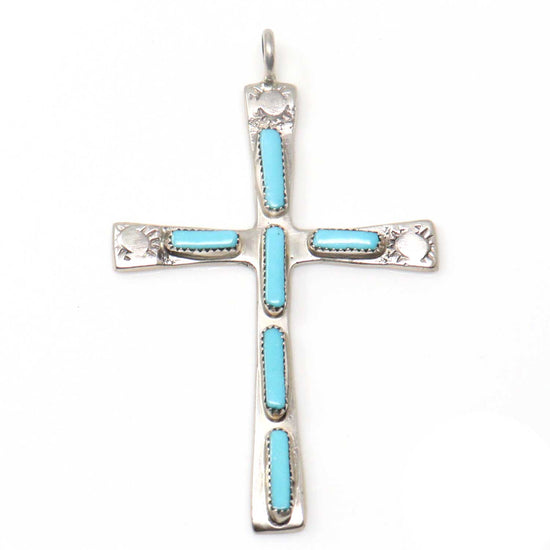 Load image into Gallery viewer, Large Cecilia Iule Turquoise Cross
