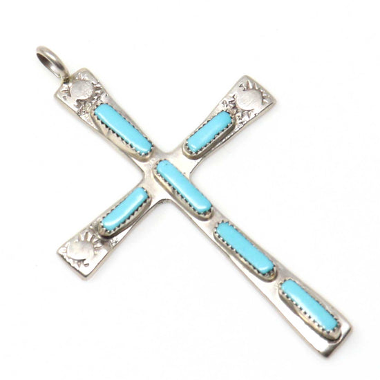 Load image into Gallery viewer, Large Cecilia Iule Turquoise Cross
