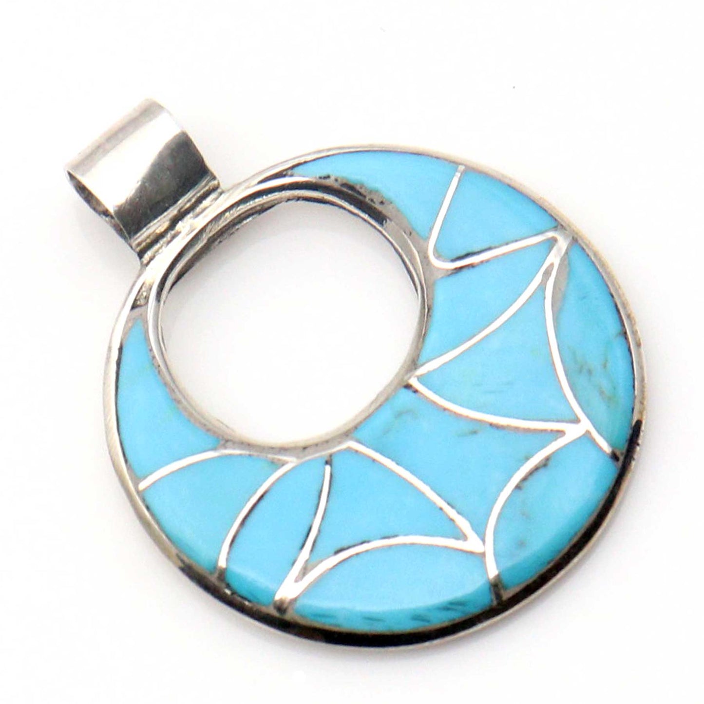 Load image into Gallery viewer, Zuni Turquoise Inlay Pendant by Lucio
