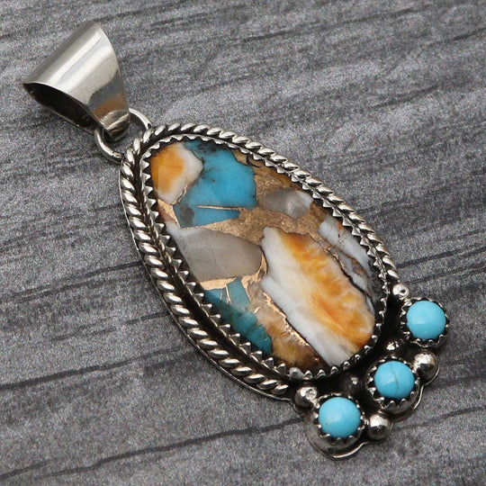Oyster Copper Turquoise Pendant by Yazzie