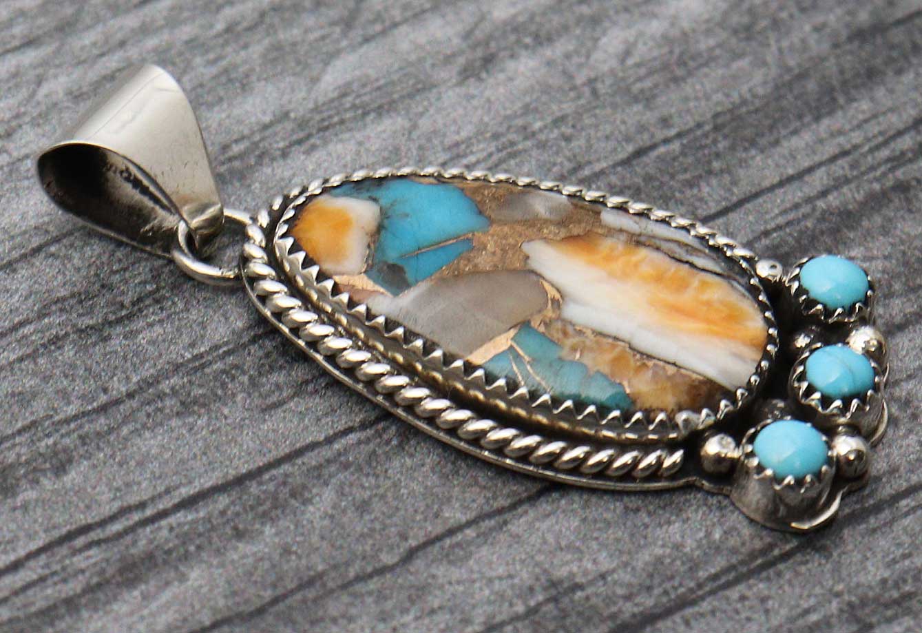 Load image into Gallery viewer, Oyster Copper Turquoise Pendant by Yazzie
