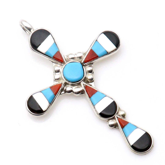 Multi Color Silver Cross by Florency Lucio