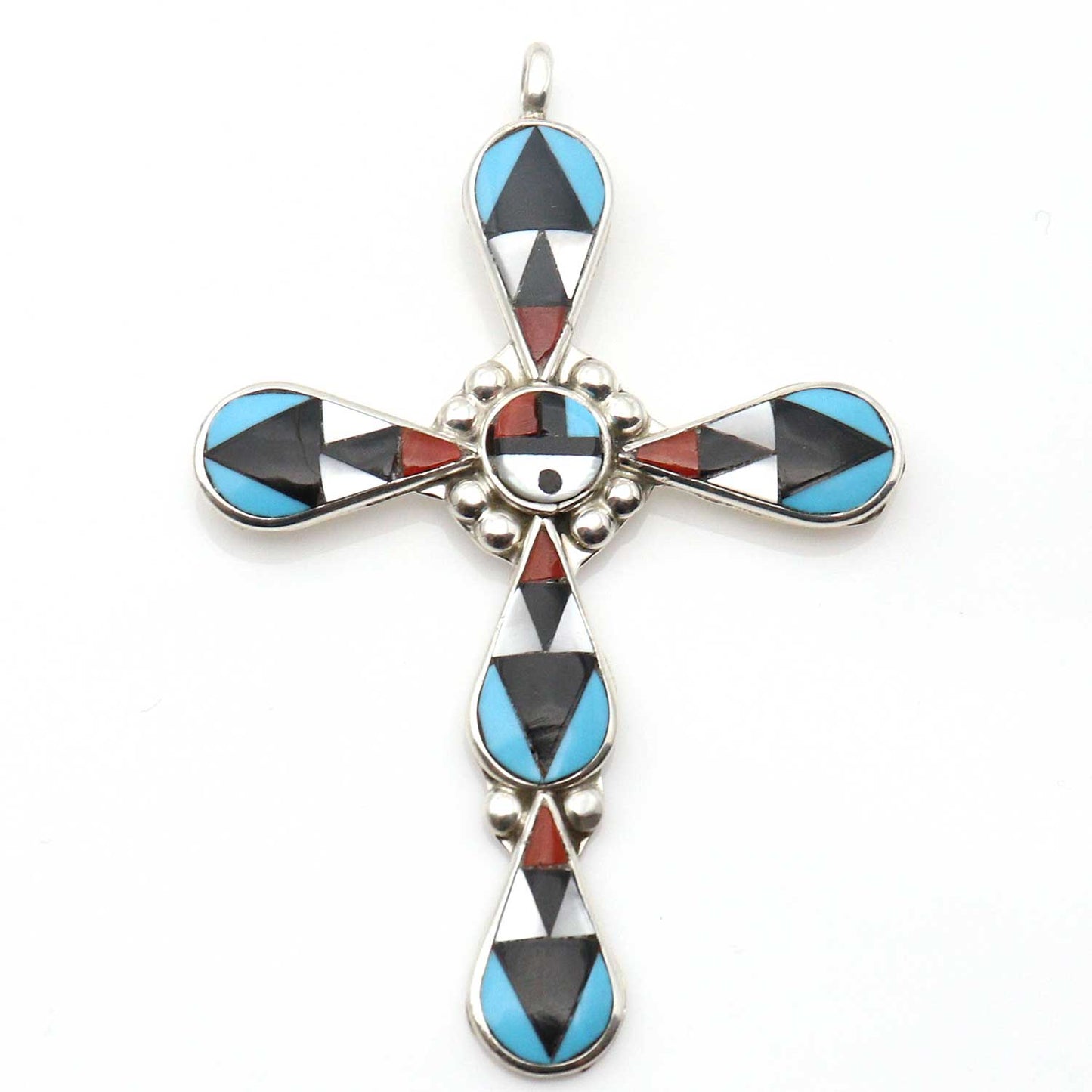 Zuni Inlay Cross Pendant by Florence Lucio