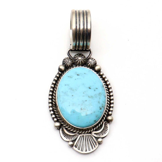 Sterling Pendant With Kingman Turquoise by Michael Calladitto