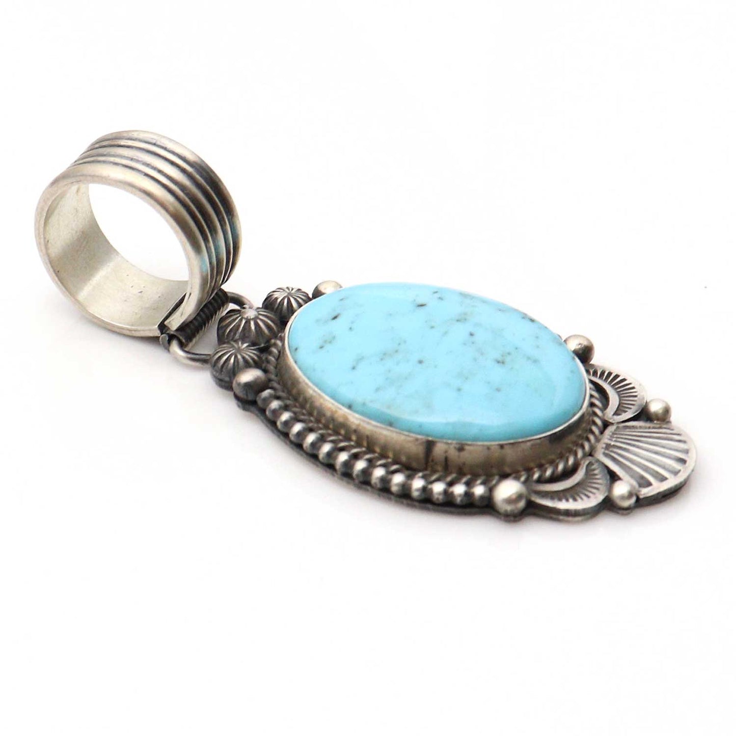 Sterling Pendant With Kingman Turquoise by Michael Calladitto