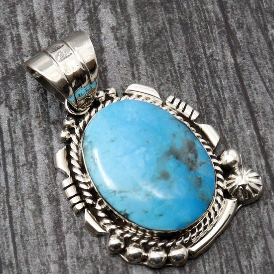 Sterling Silver & Stormy Mtn Turquoise Pendant