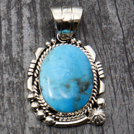 Sterling Silver & Stormy Mtn Turquoise Pendant