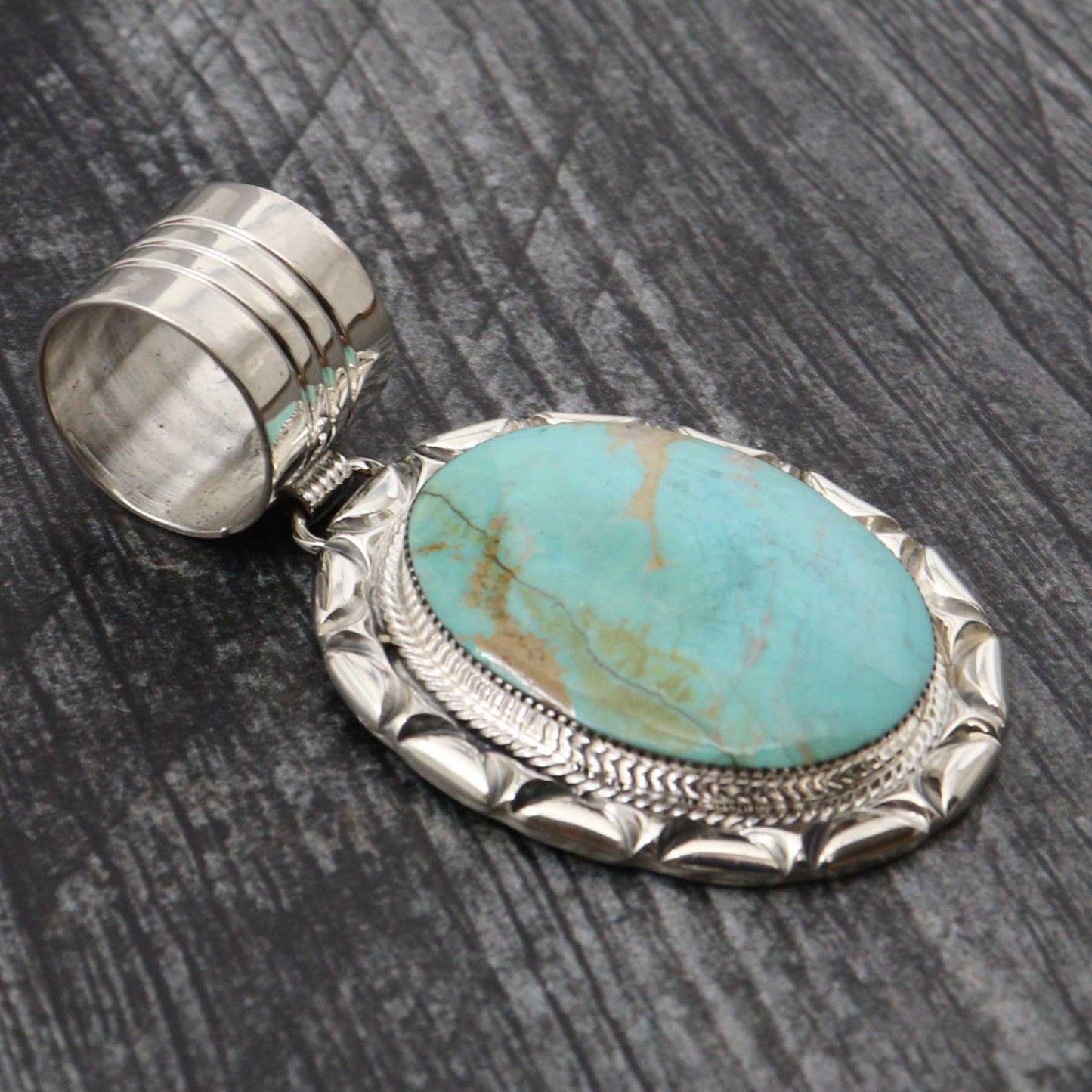 Crow Springs Turquoise Pendant by Gregg Yazzie