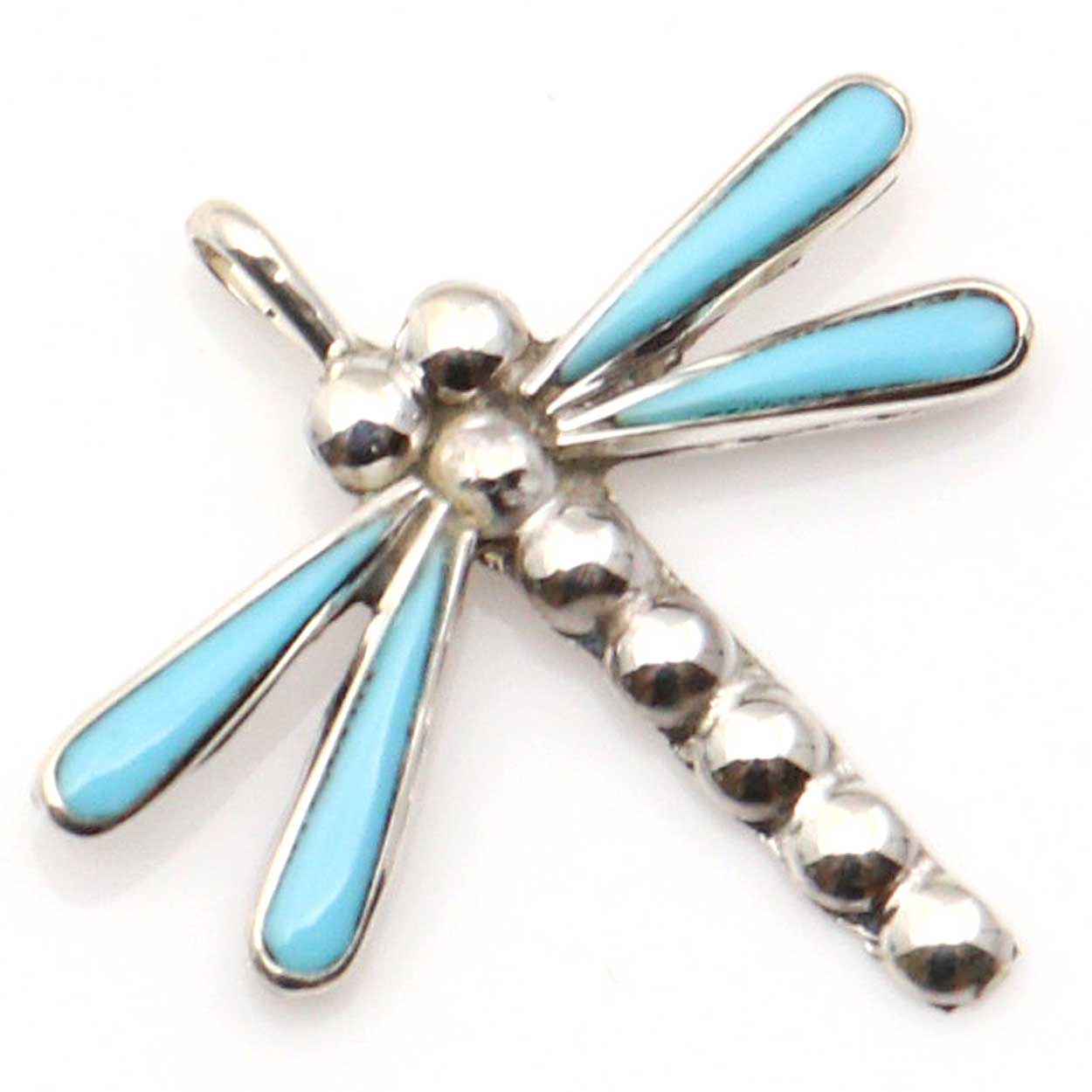 Sterling Silver & Turquoise Dragonfly  Pendant