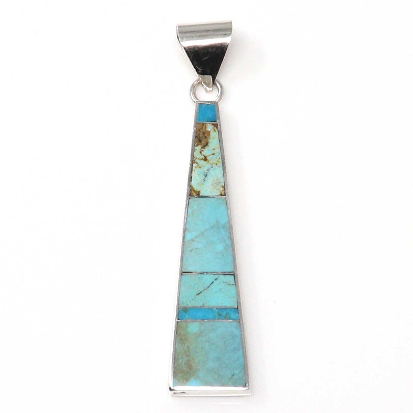 Turquoise inlay pendant on a white background