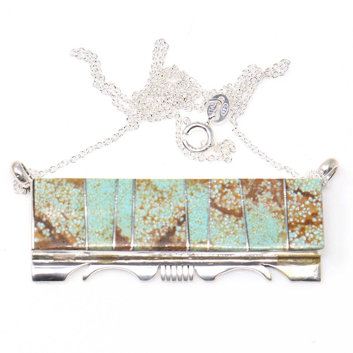 No 8 Turquoise Bar Necklace by Steve Francisco