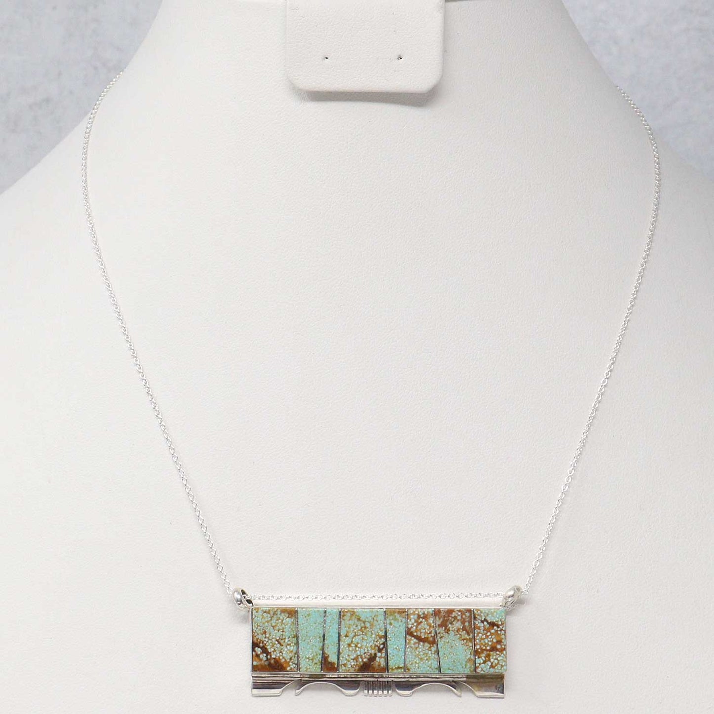 No 8 Turquoise Bar Necklace by Steve Francisco