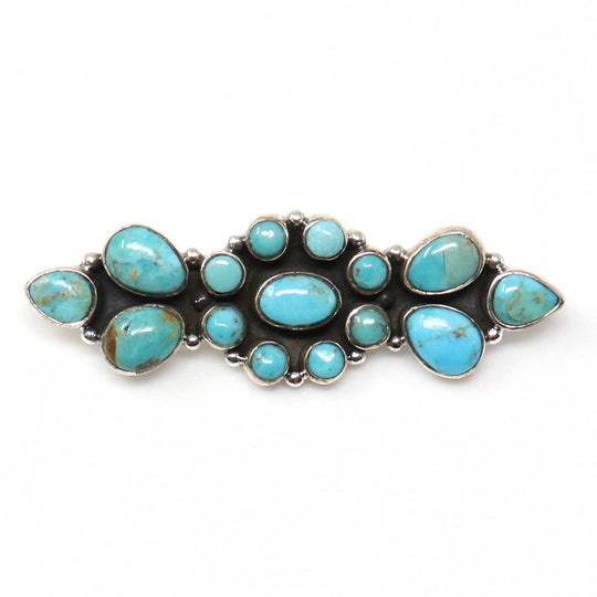 15 Stone Turquoise Cluster Pin-Hada Collection
