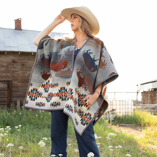 Prairie Rush Hour Ruana