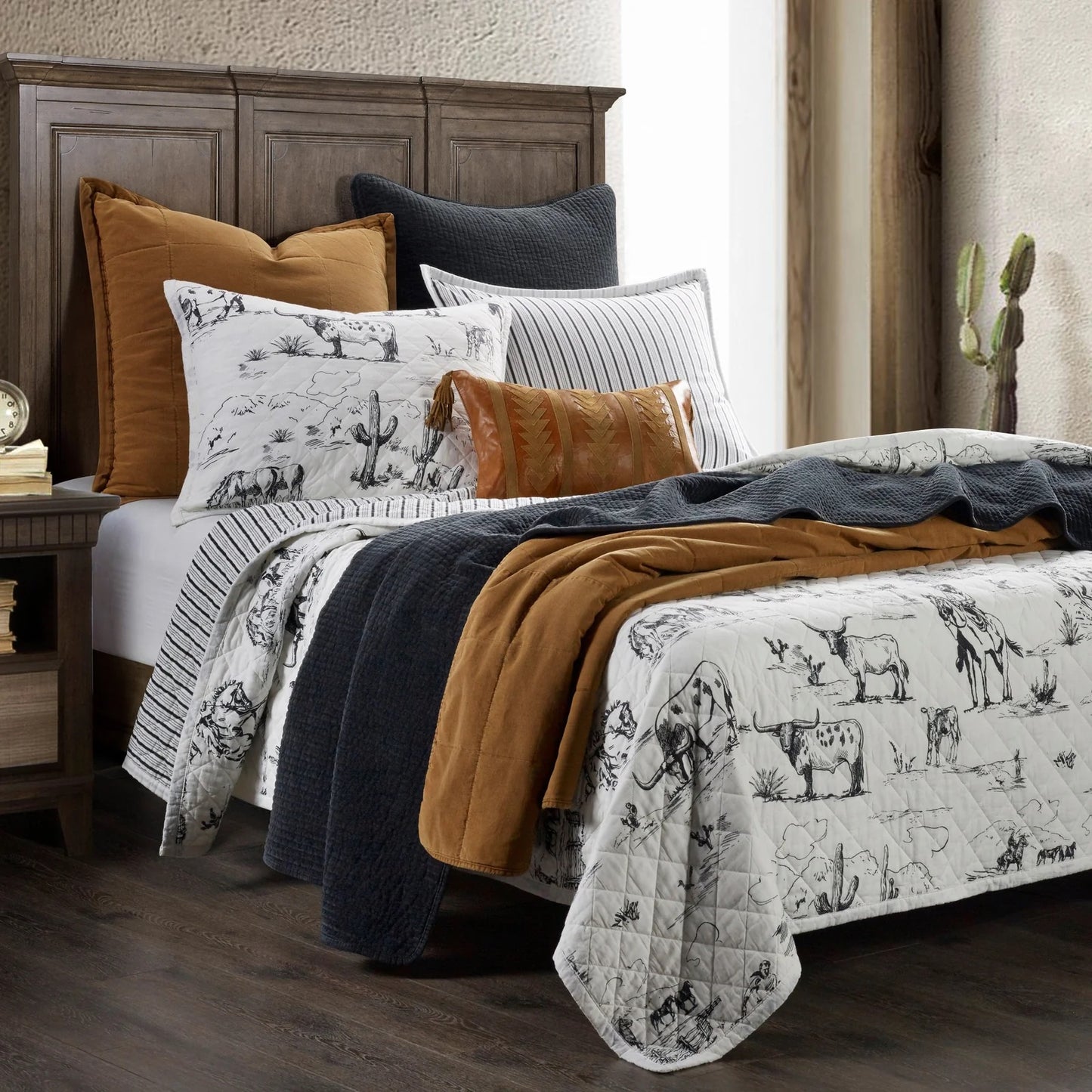 Ranch Life Western Toile Reversible Quilt Set