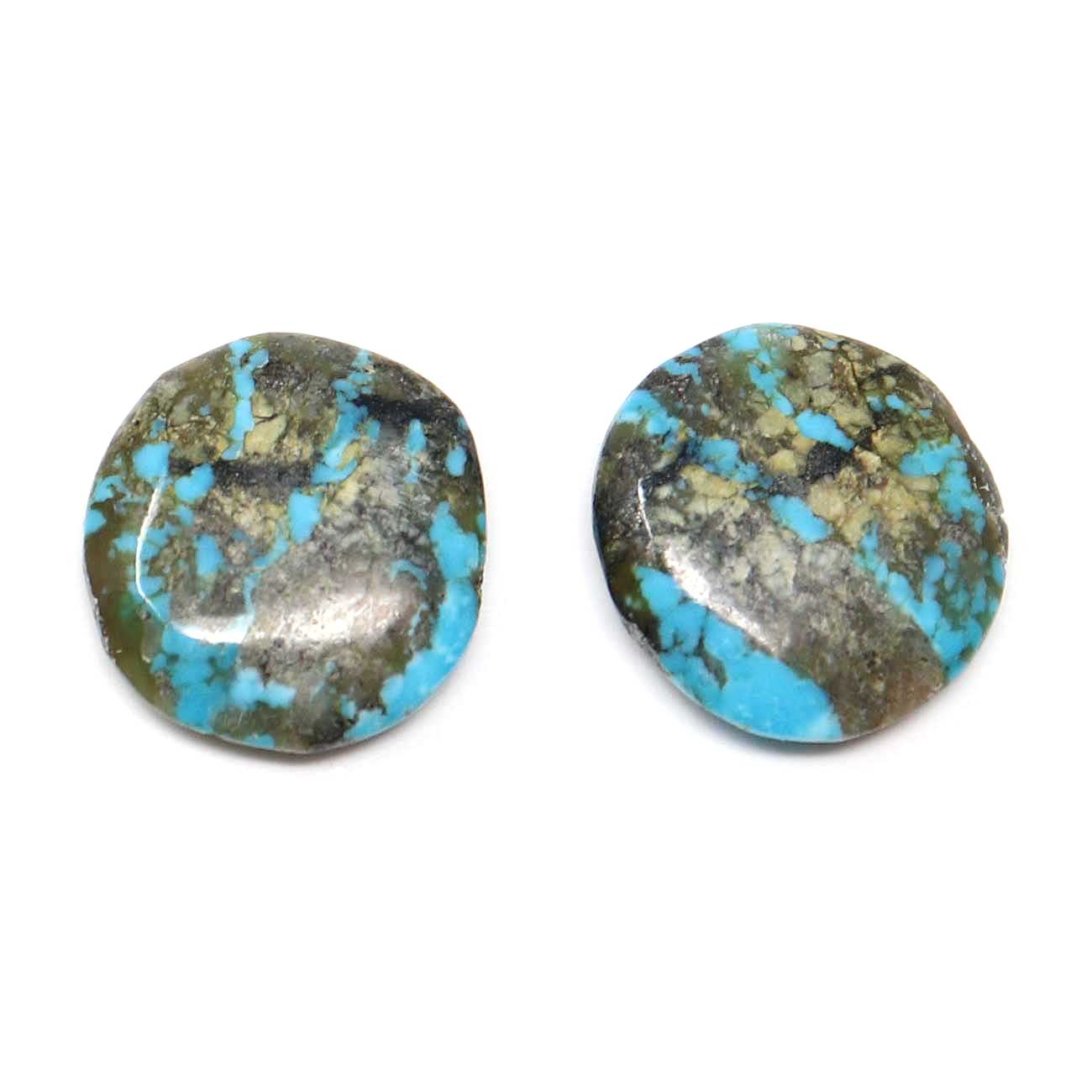Load image into Gallery viewer, Blue 3/4&amp;quot; Turquoise Disc Studs
