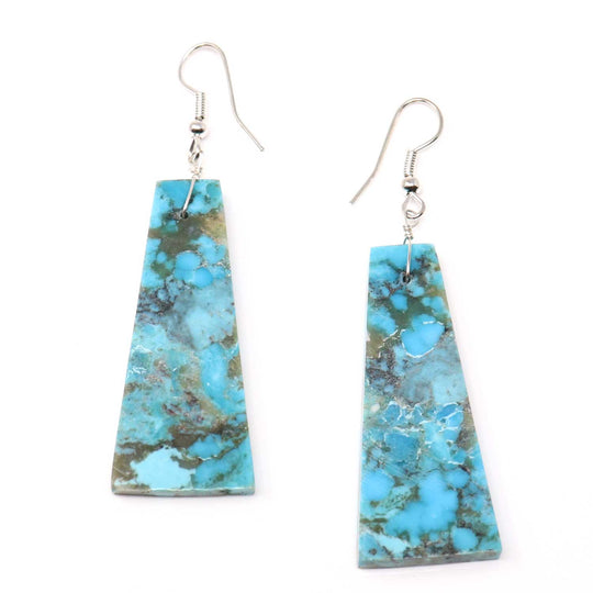 Turquoise Trapezoid Slab Earrings by Pete