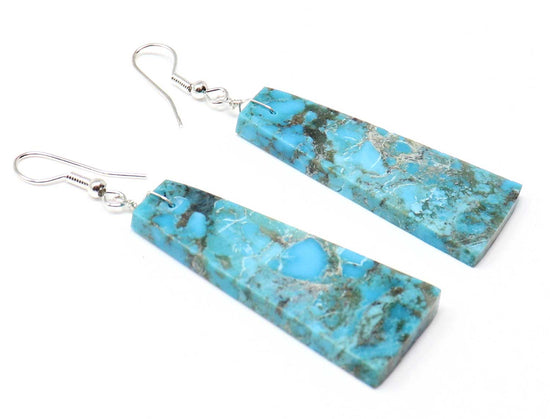 Load image into Gallery viewer, Turquoise Slab Earrings by Pete

