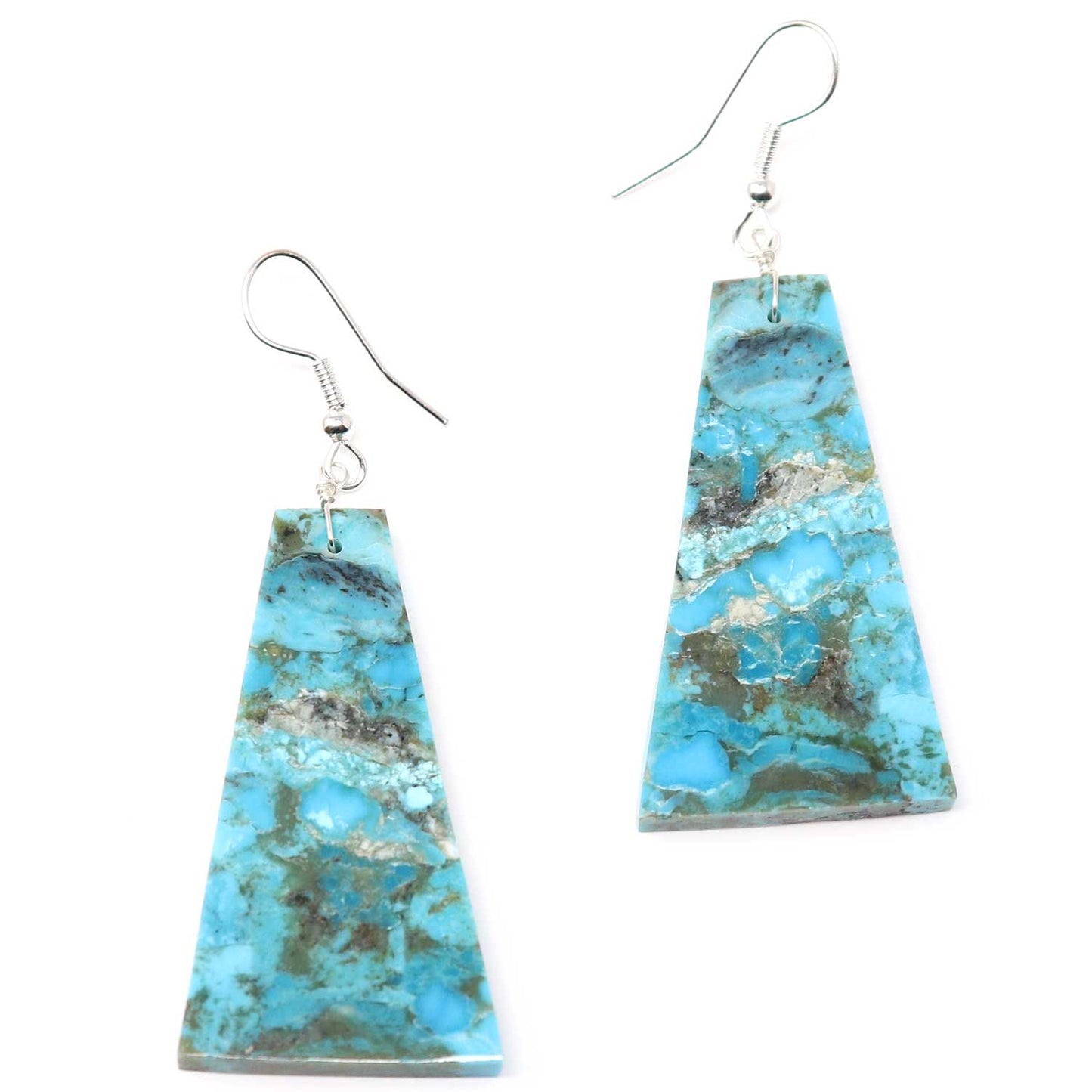 Load image into Gallery viewer, Turquoise Trapezoid Slab Earrings by Jameson Pete

