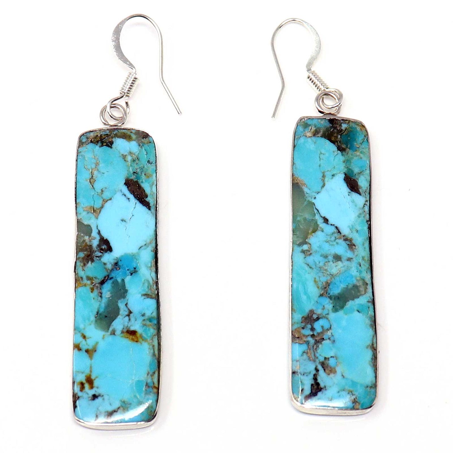 Load image into Gallery viewer, Turquoise Slab Earrings by Artist Veronica Tortalita
