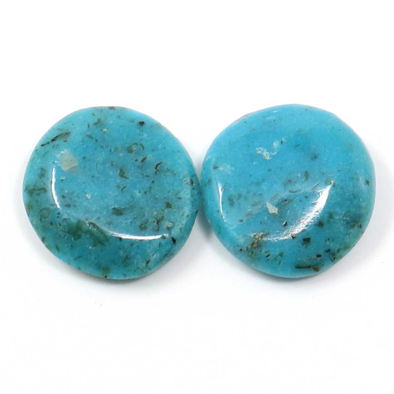 Load image into Gallery viewer, Blue 5/8&amp;quot; Turquoise Disc Studs
