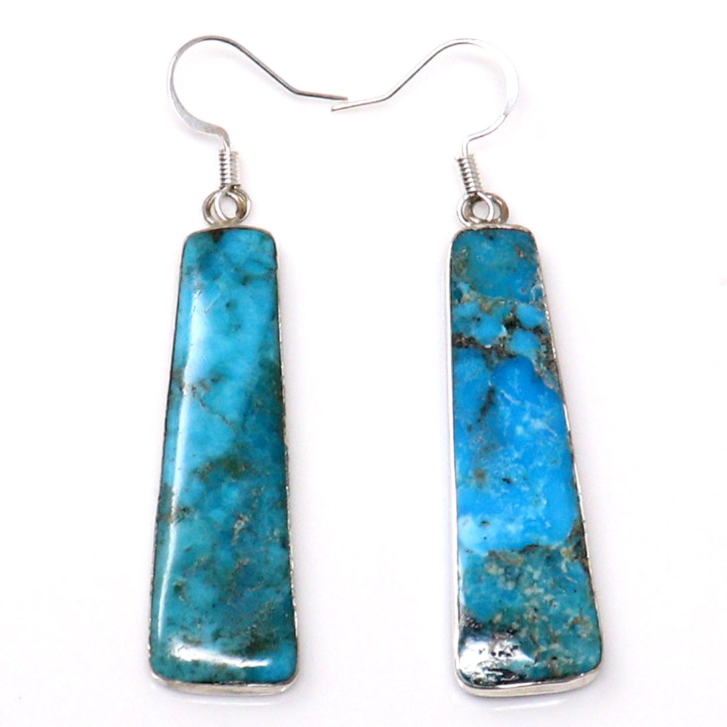 Turquoise Slab Earrings by Pueblo Artist Veronica Tortalita