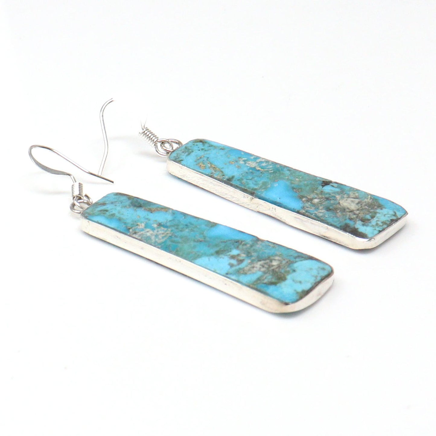 Turquoise Slab Earrings by Pueblo Artist Veronica Tortalita