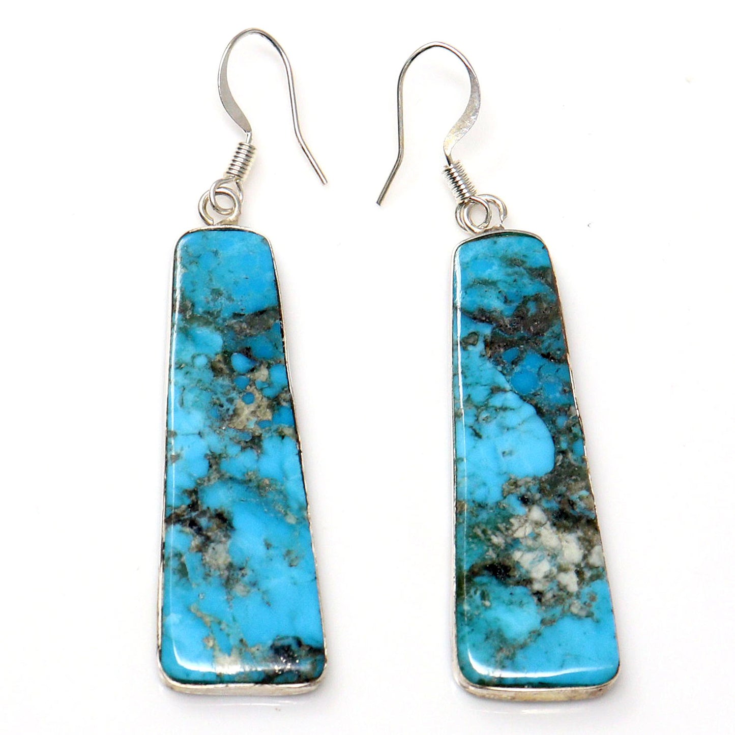 Turquoise Slab Earrings by Pueblo Artist Veronica Tortalita