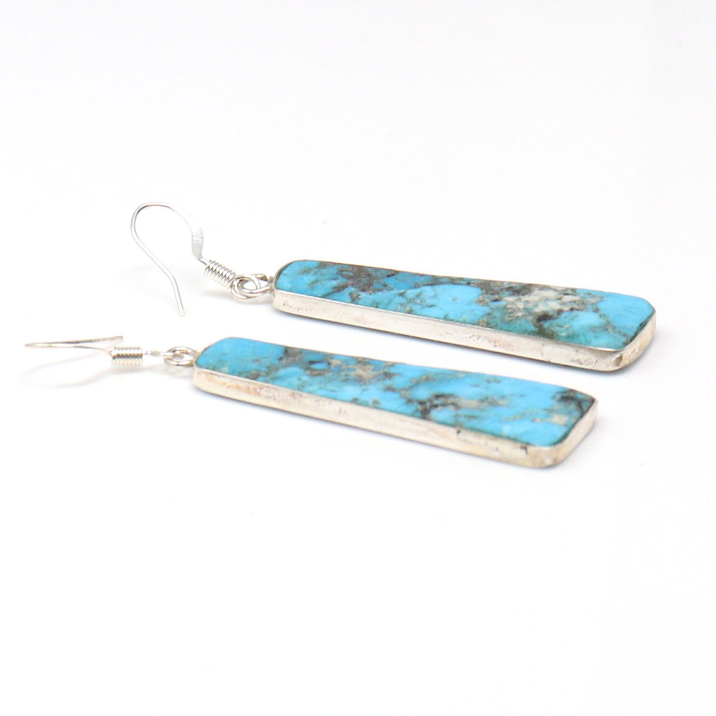 Turquoise Slab Earrings by Pueblo Artist Veronica Tortalita