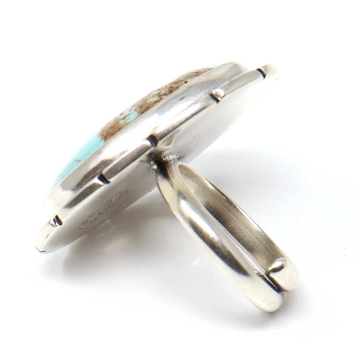 Adjustable Ring With Kingman Turquoise Setting By Navaho Artist Ryland Billie