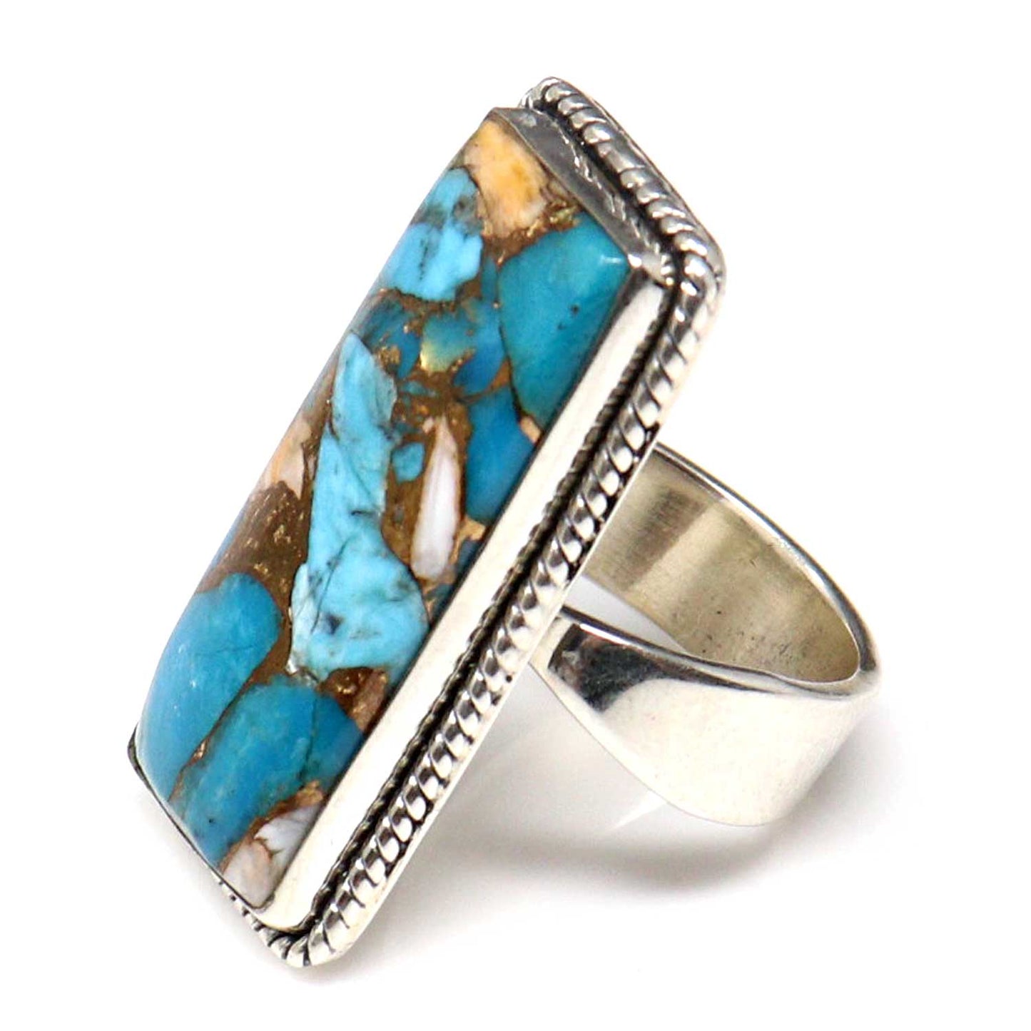 Hada Collection Silver Ring With Spiny Turquoise