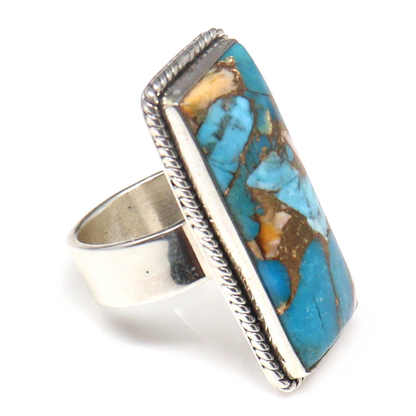 Hada Collection Silver Ring With Spiny Turquoise