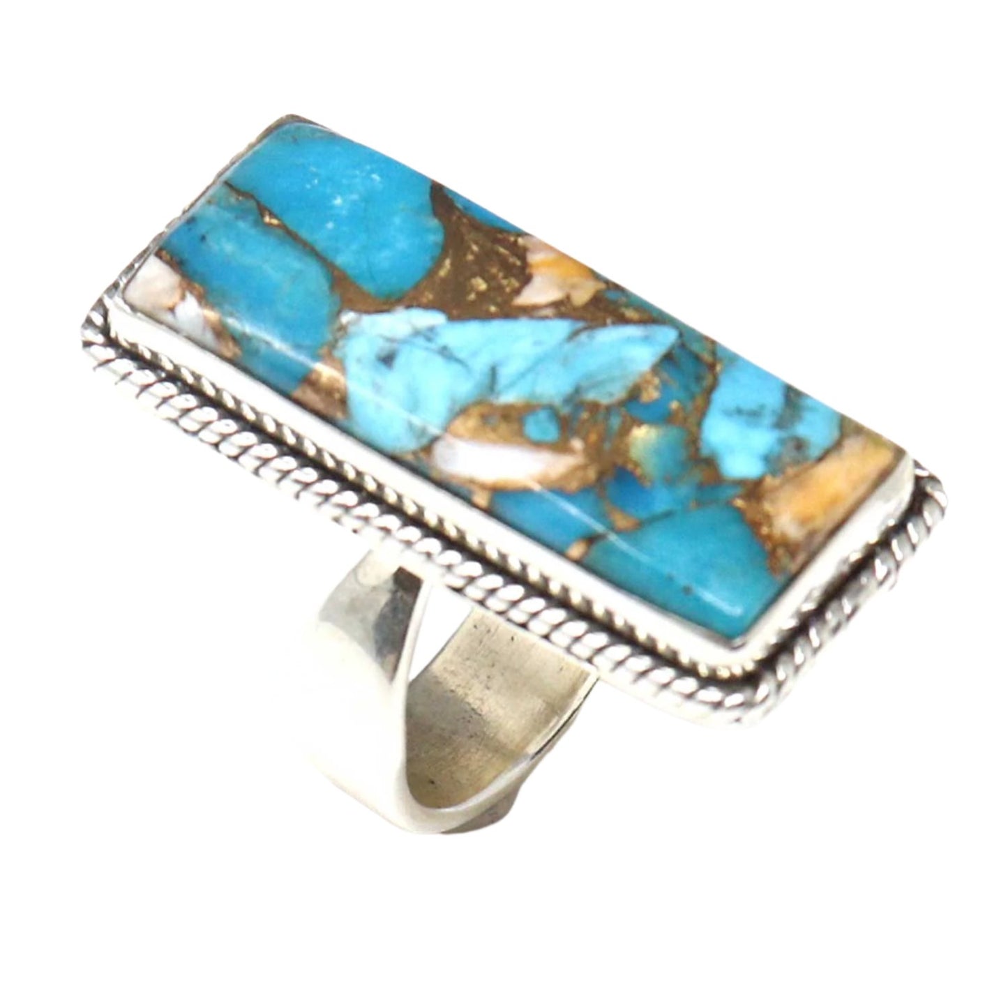 Hada Collection Silver Ring With Spiny Turquoise