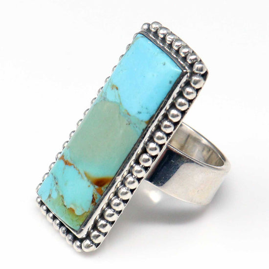 Hada Collection Silver Ring With Kingman Turquoise