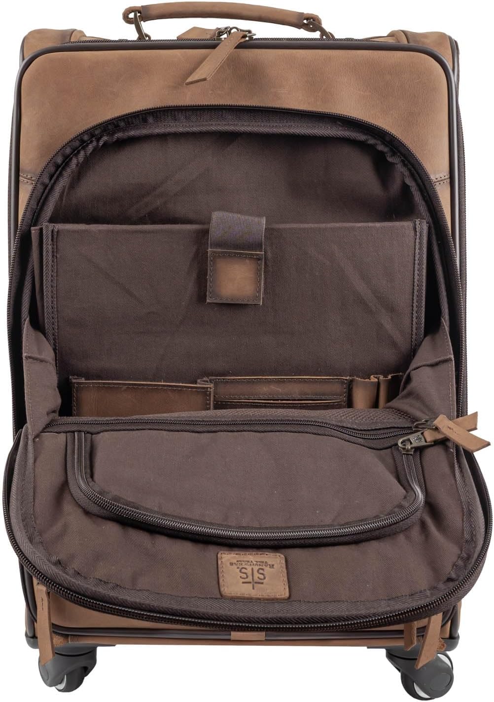 STS Cowhide Rolling Carry-On Bag