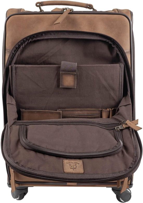 STS Cowhide Rolling Carry-On Bag
