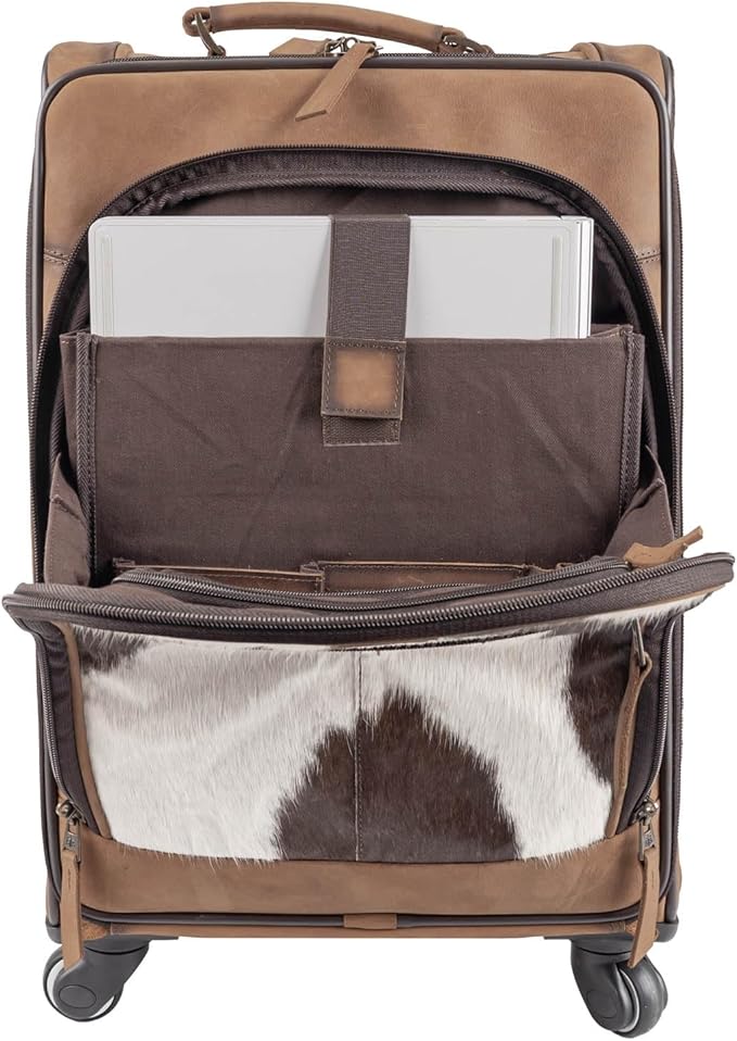 STS Cowhide Rolling Carry-On Bag