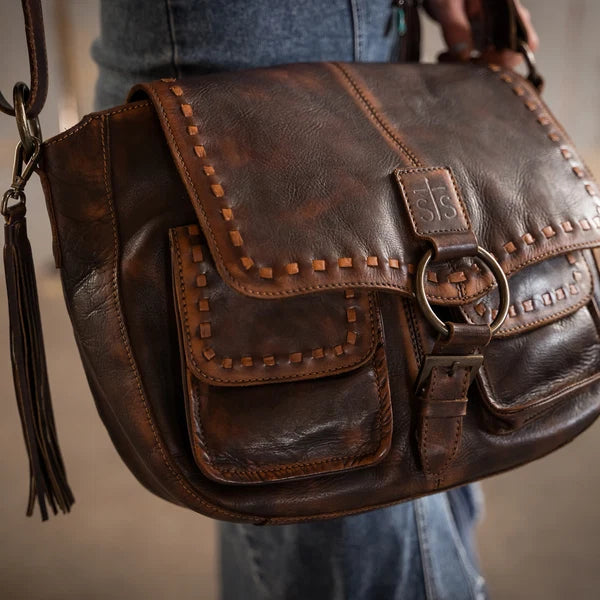 STS Ranchwear Bandera Chocolate Saddle Hobo Bag