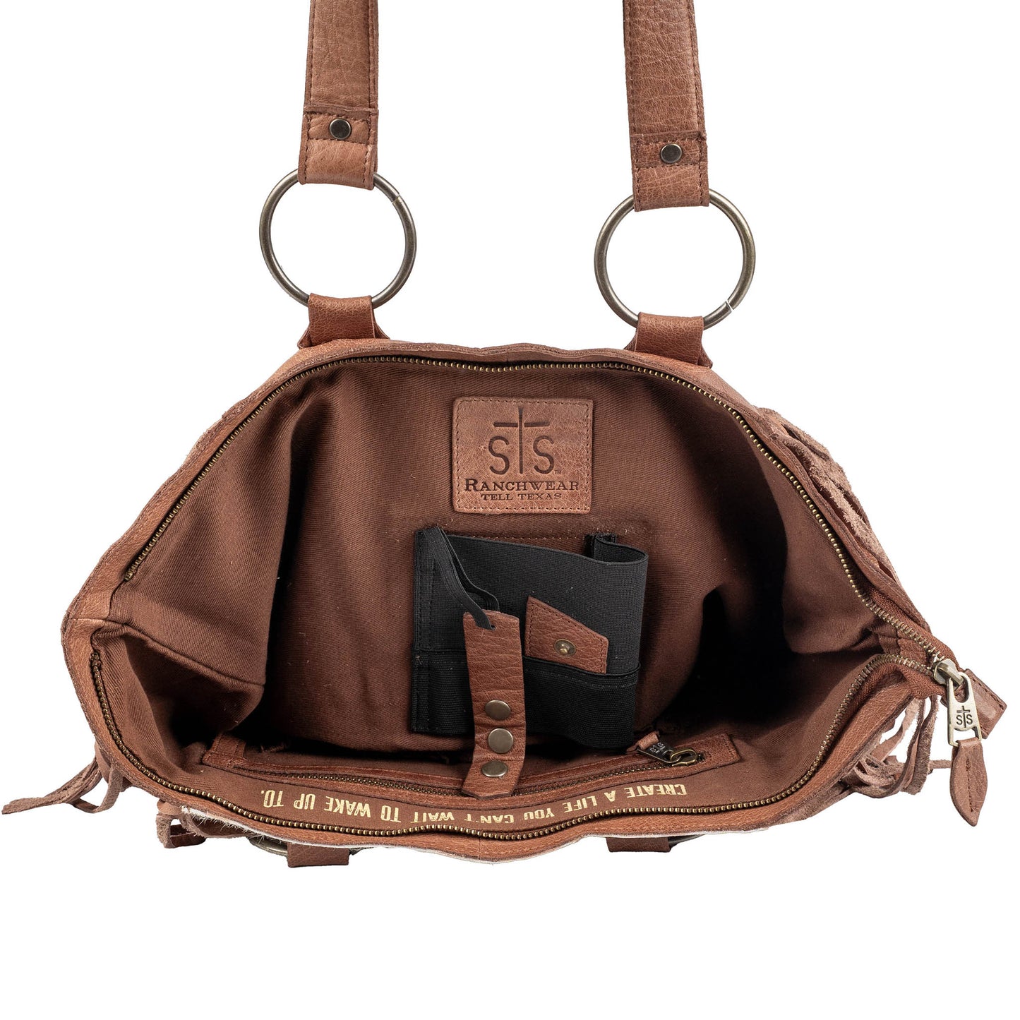 Indie Cowhide Tote Walnut By STS Ranchwear