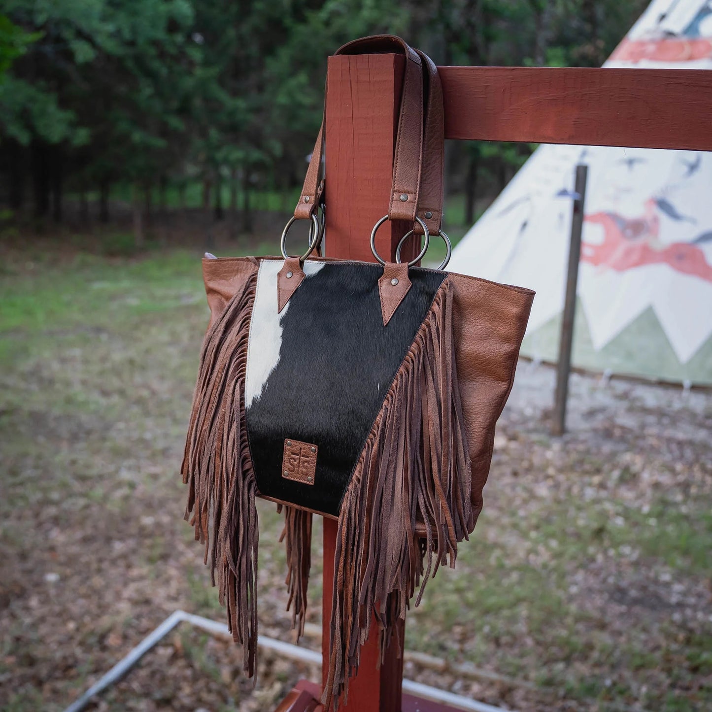 Indie Cowhide Tote Walnut By STS Ranchwear