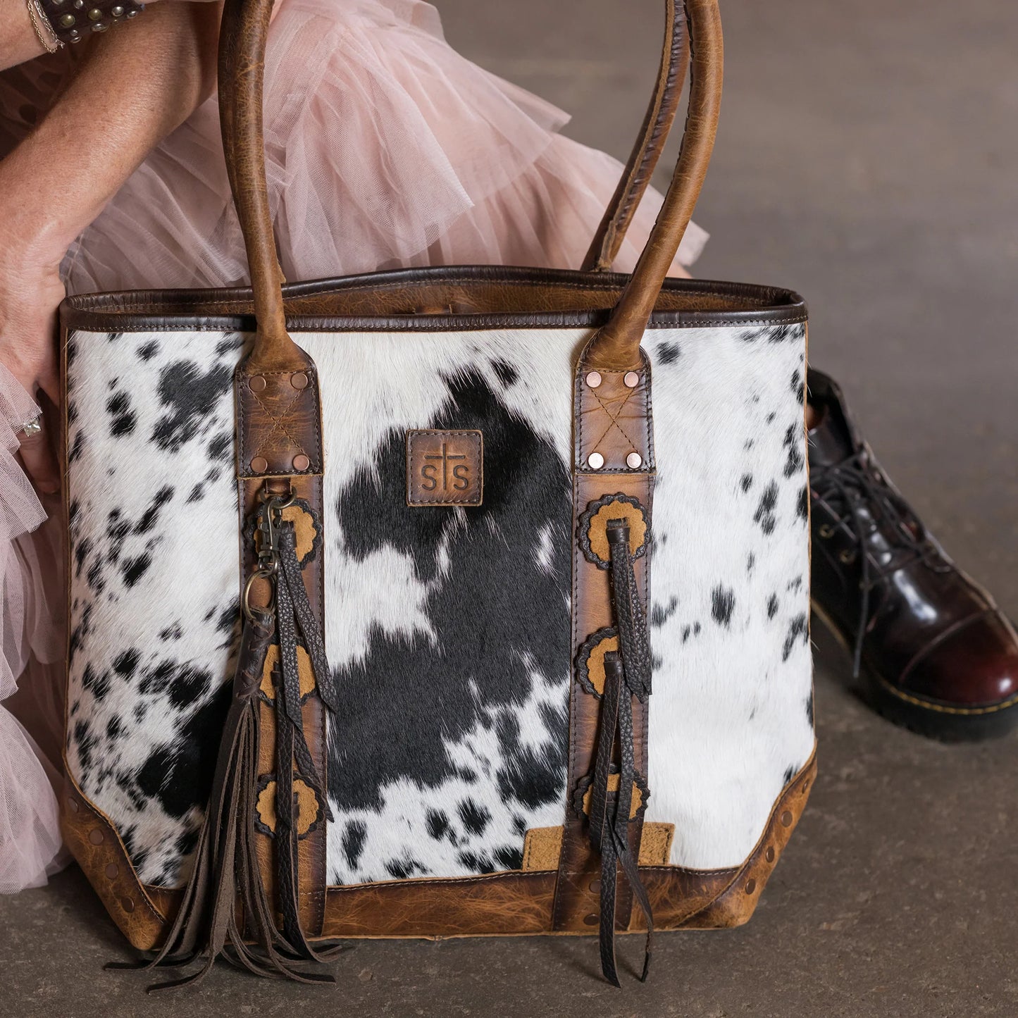 Guadalupe Cowhide Palomino Tote Bag by STS Ranchwear
