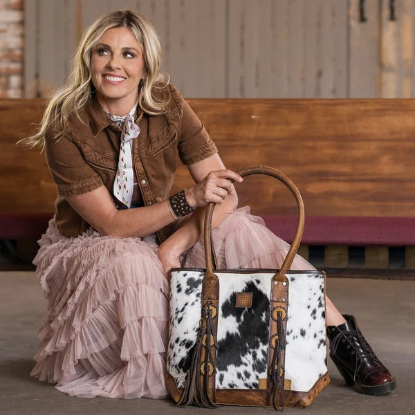 Guadalupe Cowhide Palomino Tote Bag by STS Ranchwear