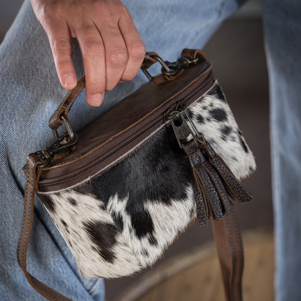 STS Ranchwear Petite Cowhide Train Case